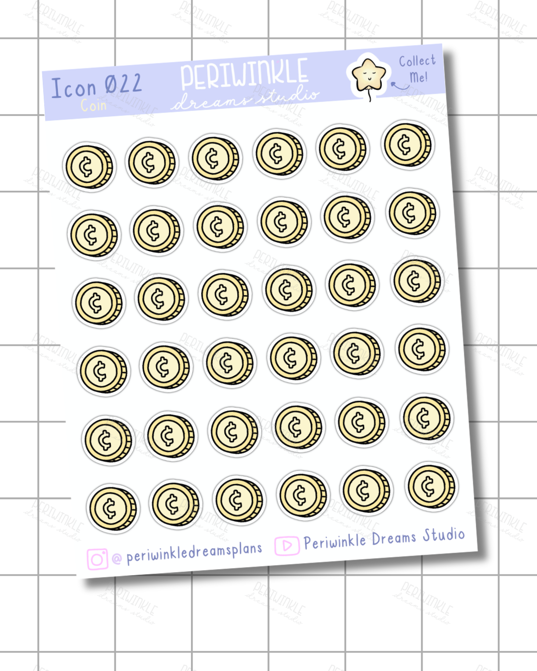 Coin Icon Planner Stickers