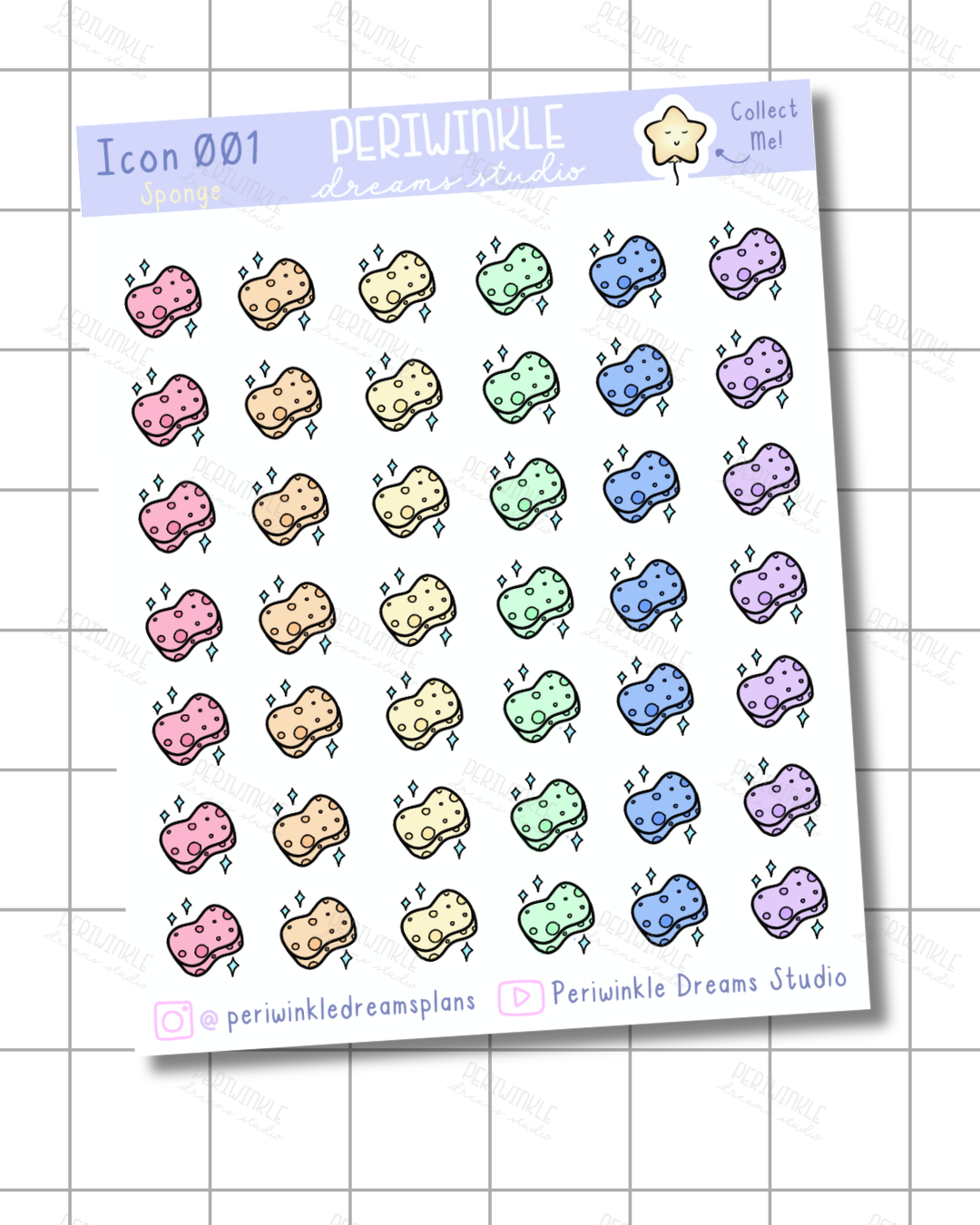 Sponge Icon Planner Stickers
