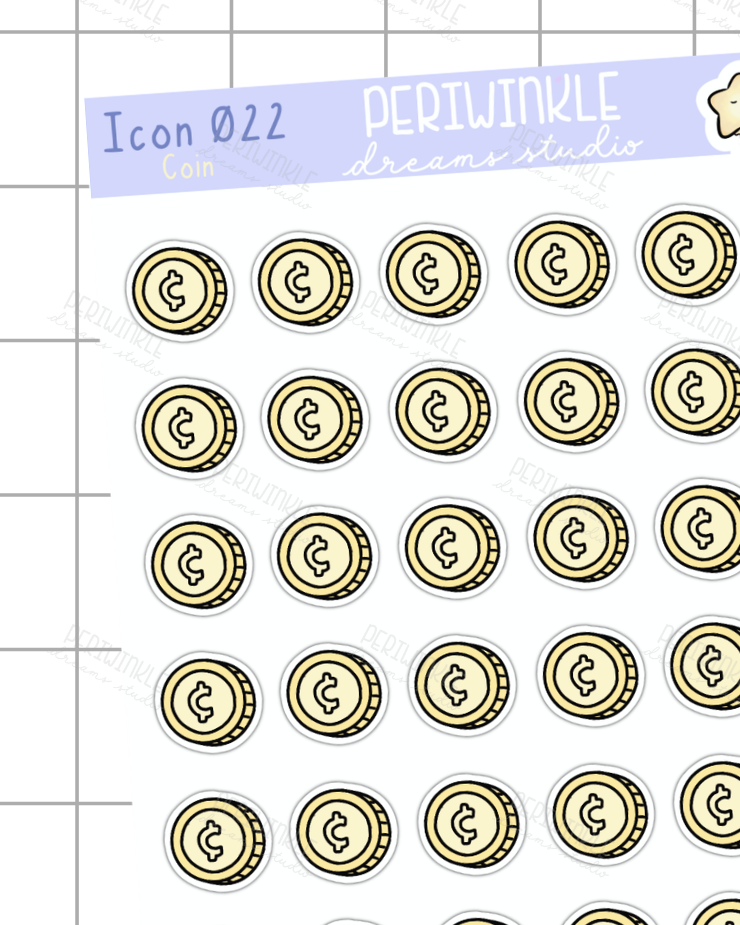 Coin Icon Planner Stickers