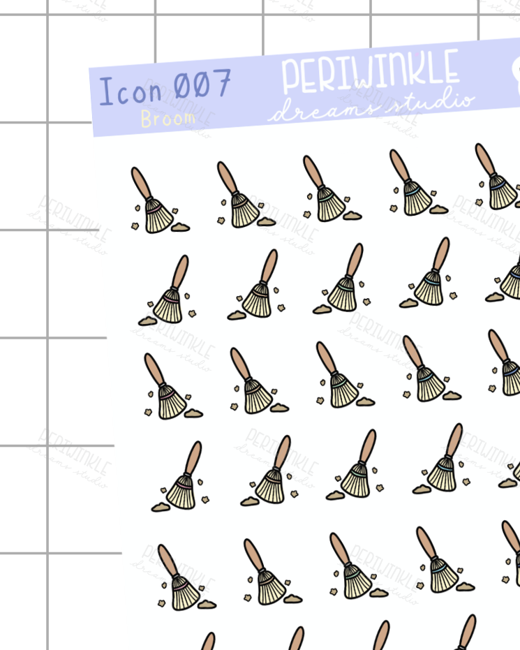 Broom Icon Planner Stickers