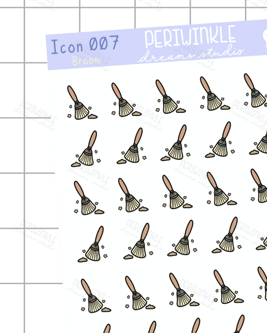 Broom Icon Planner Stickers