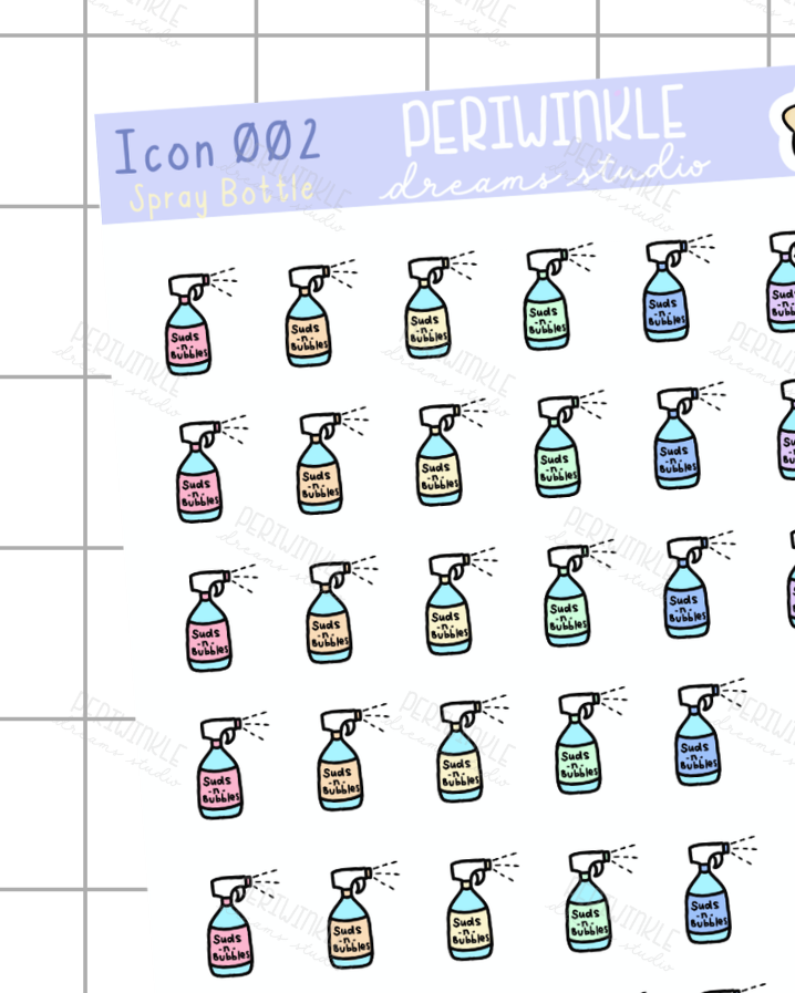 Spray Bottle Icon Planner Stickers