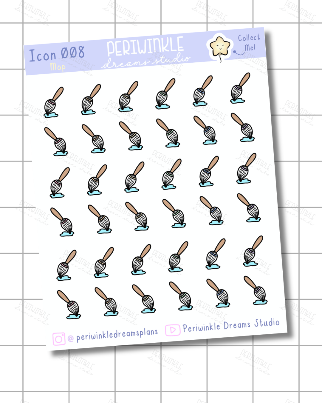 Mop Icon Planner Stickers