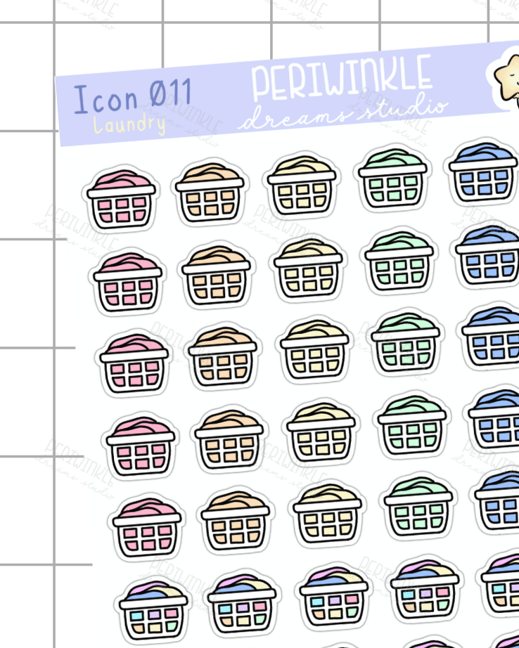 Laundry Basket Icon Planner Stickers
