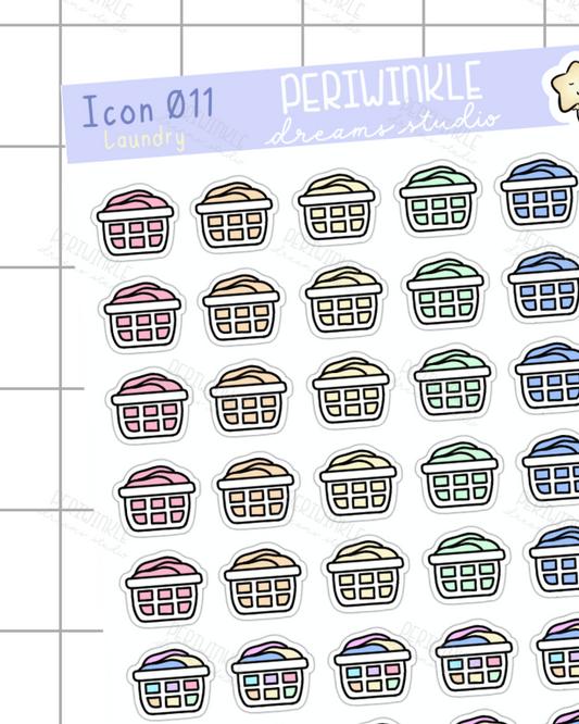 Laundry Basket Icon Planner Stickers