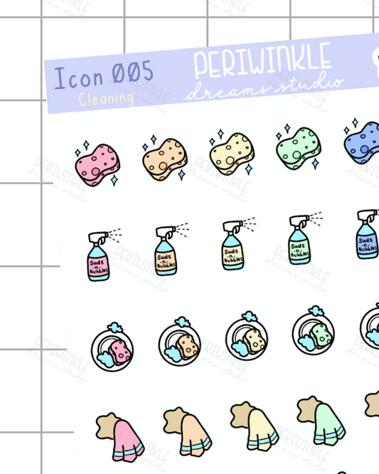 Cleaning Icon Planner Stickers