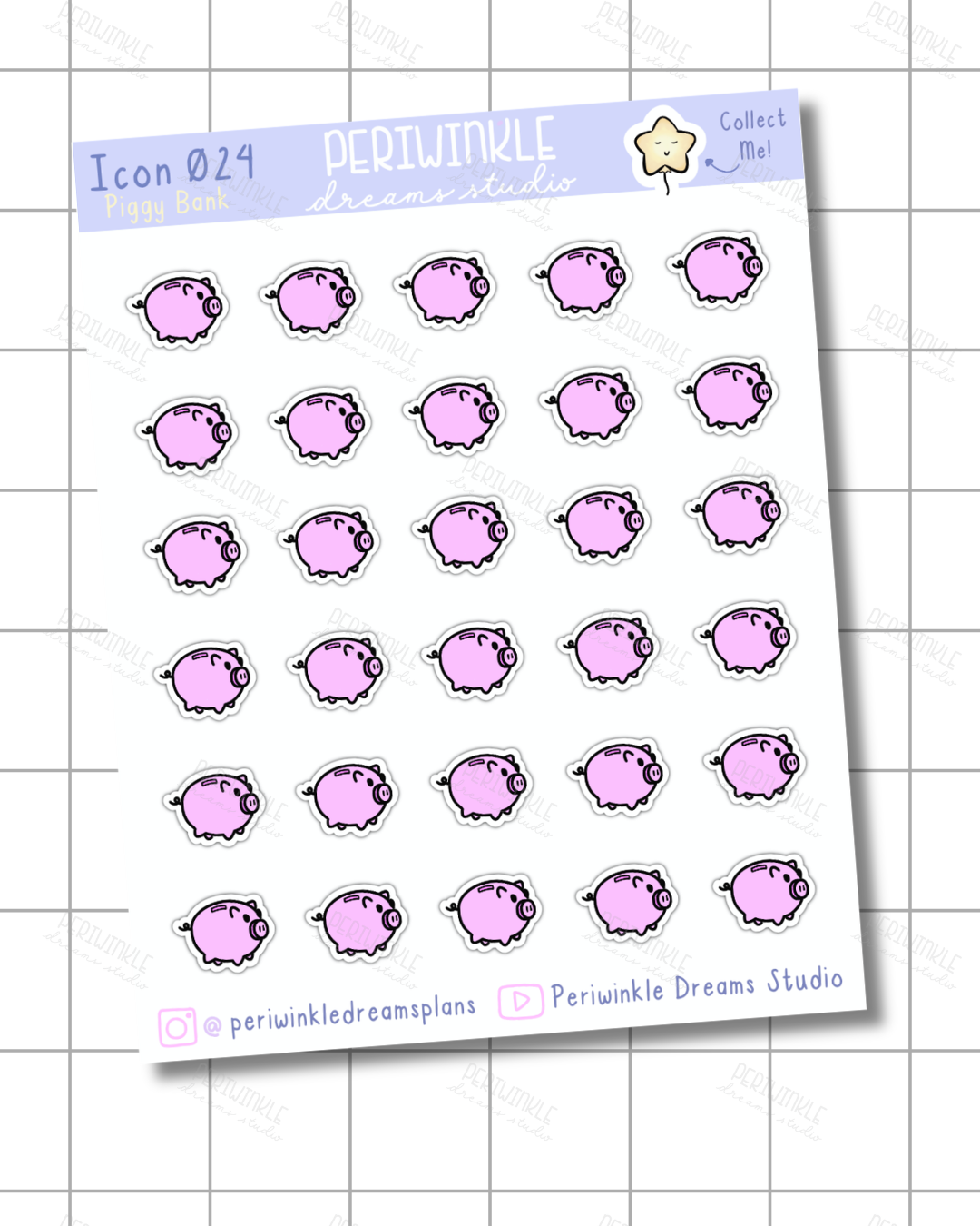 Piggy Bank Icon Planner Stickers