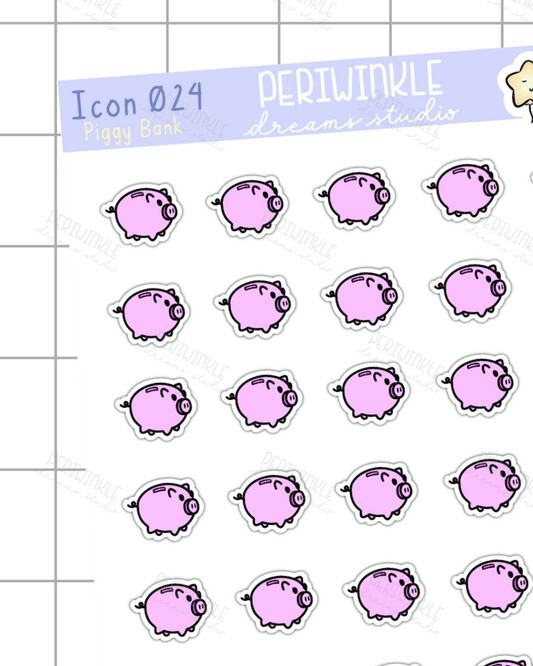 Piggy Bank Icon Planner Stickers