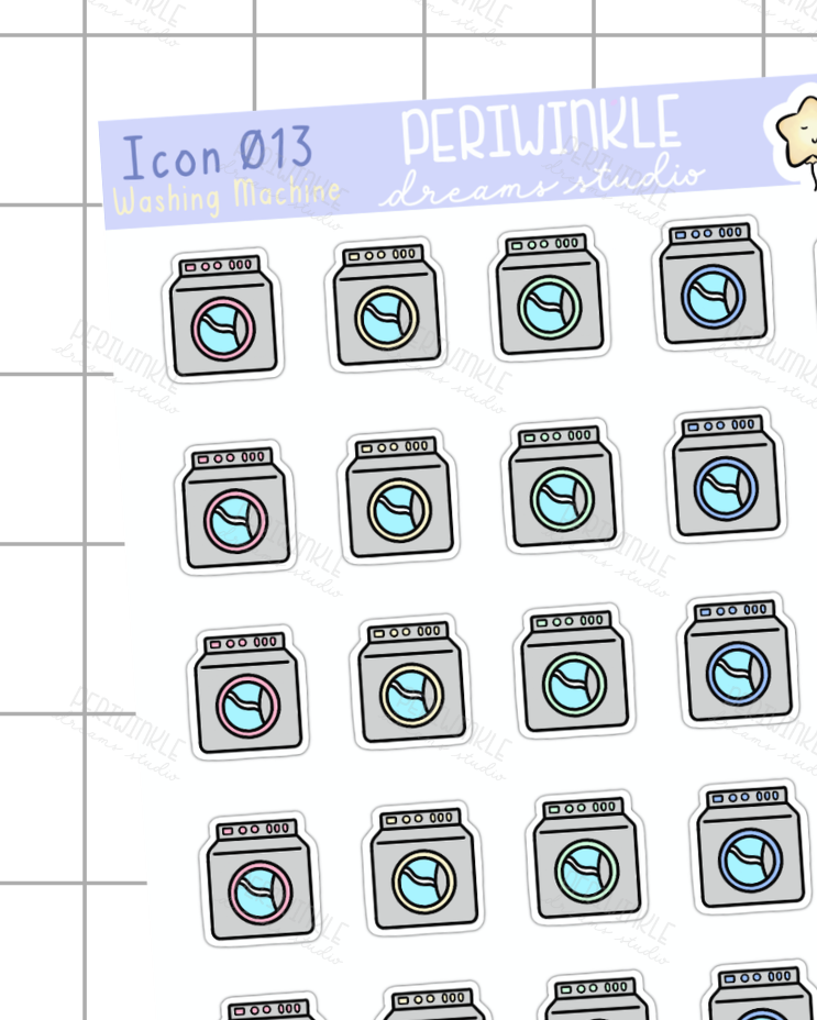 Washing Machine Icon Planner Stickers