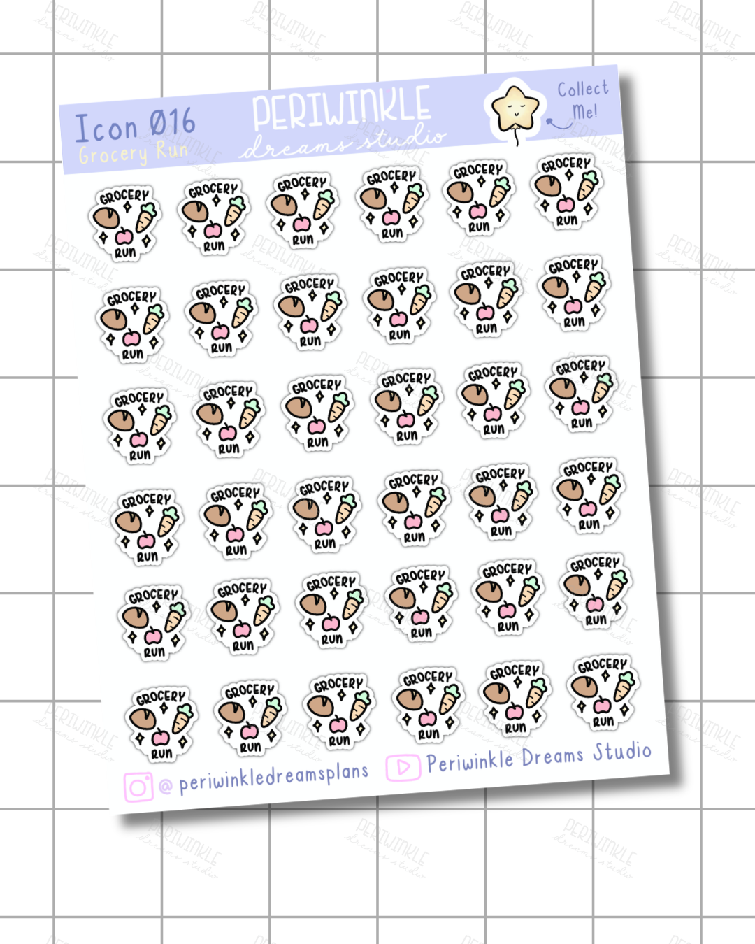 Grocery Run Icon Planner Stickers
