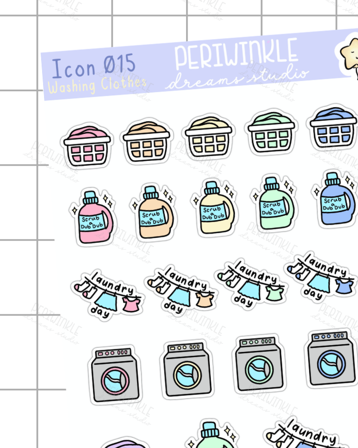 Laundry Icon Planner Stickers