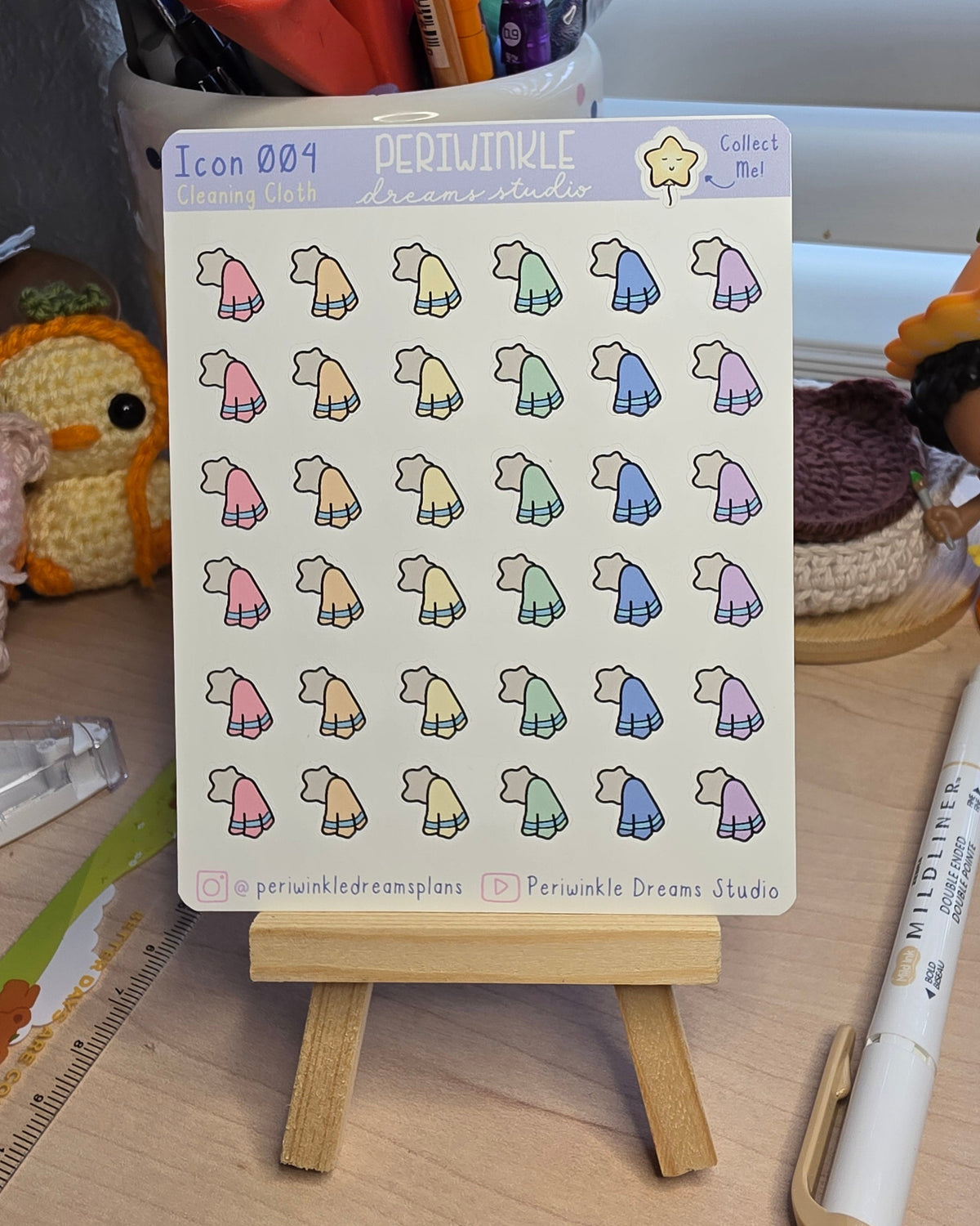 Cleaning Cloth Icon Planner Stickers
