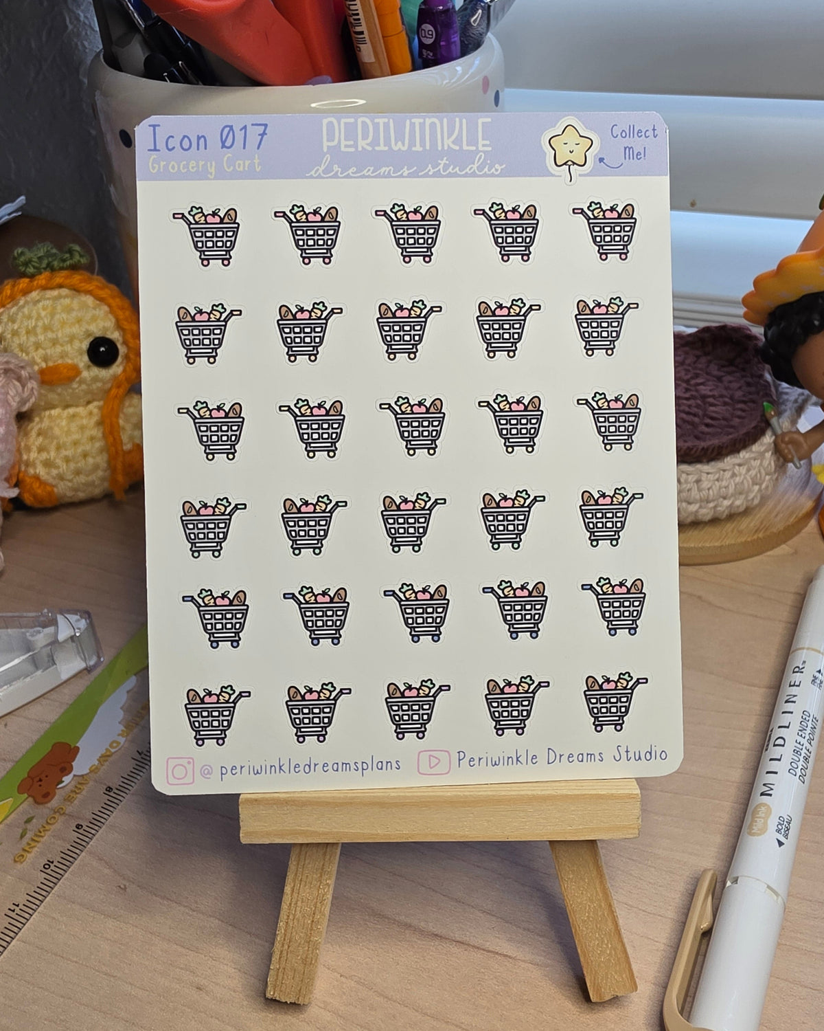 Grocery Cart Icon Planner Stickers