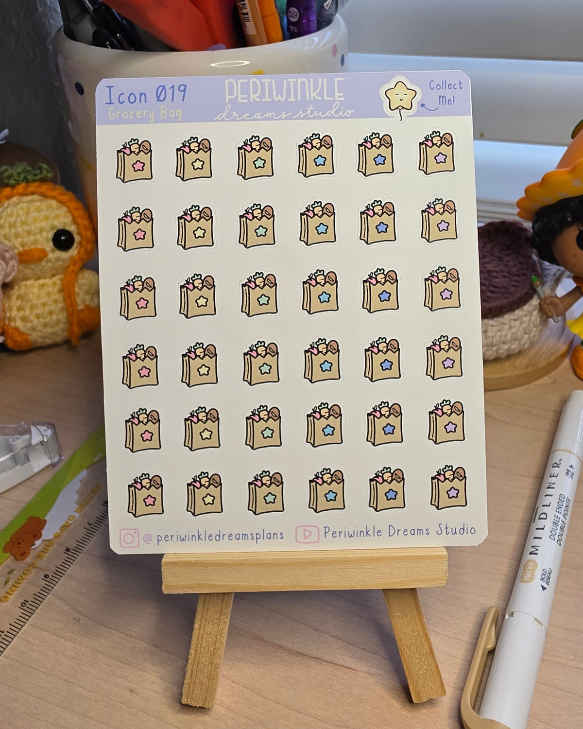 Grocery Bag Icon Planner Stickers