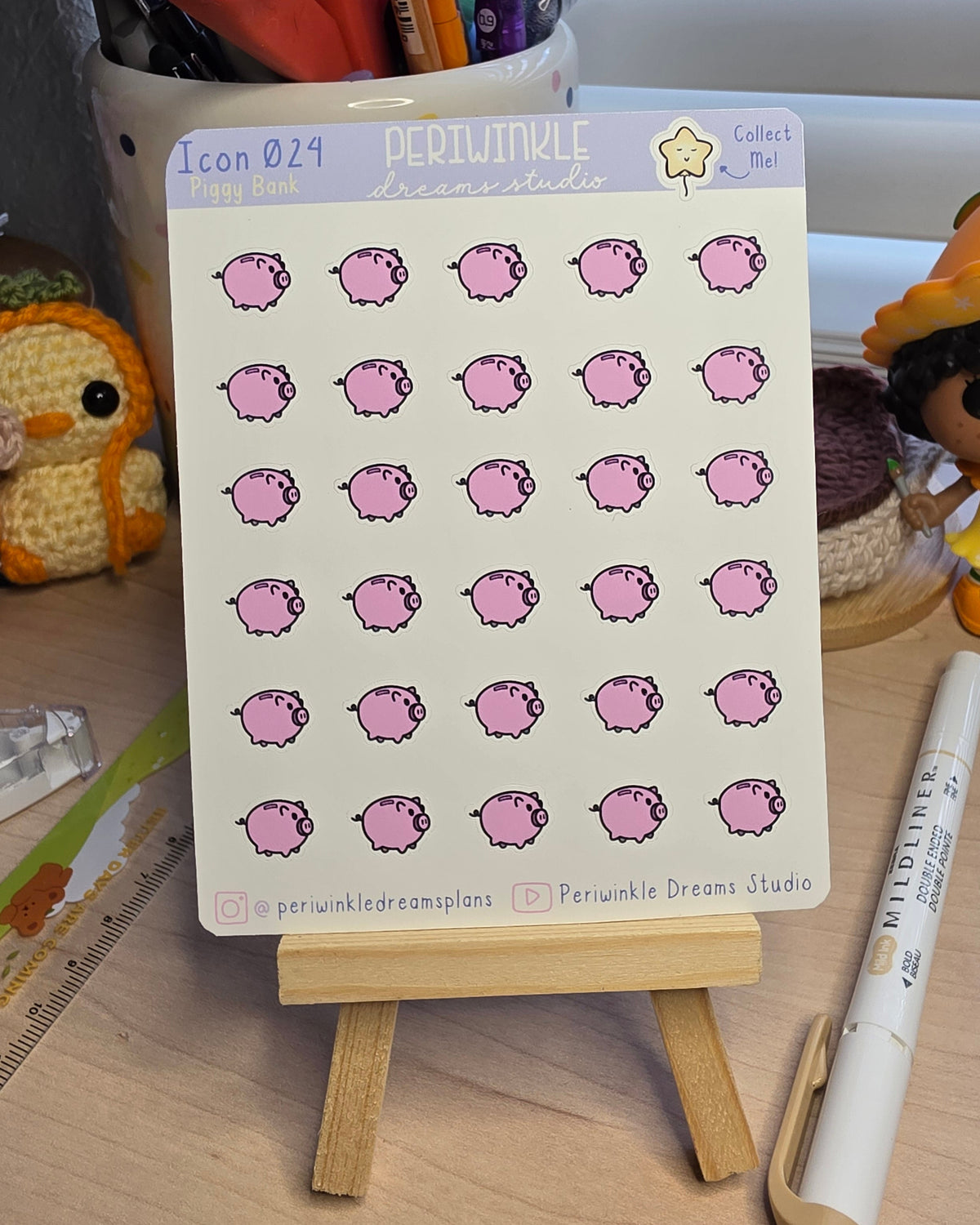 Piggy Bank Icon Planner Stickers