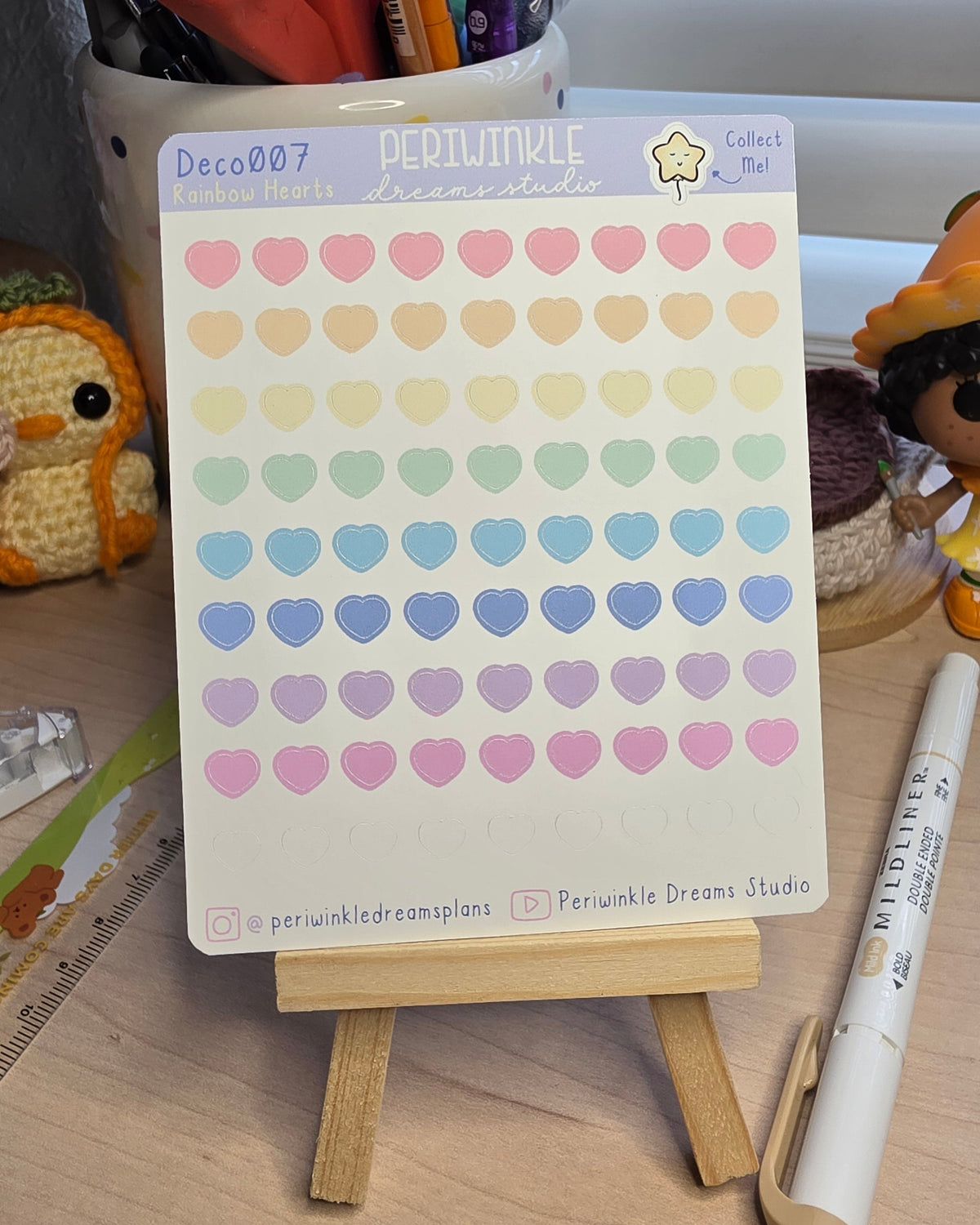 Rainbow Heart Deco Stickers