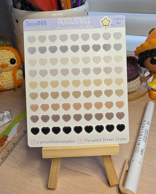 Neutral Heart Deco Stickers