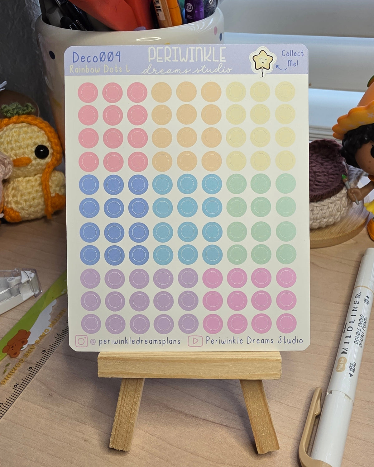 Large Rainbow Dot Deco Stickers