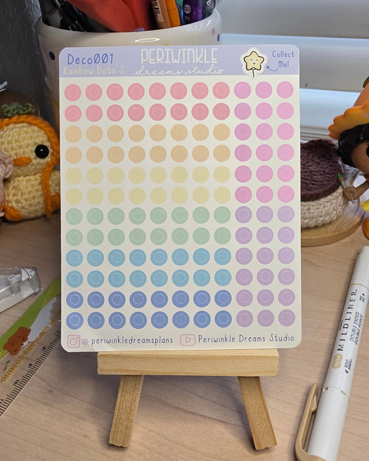 Small Rainbow Dot Deco Stickers