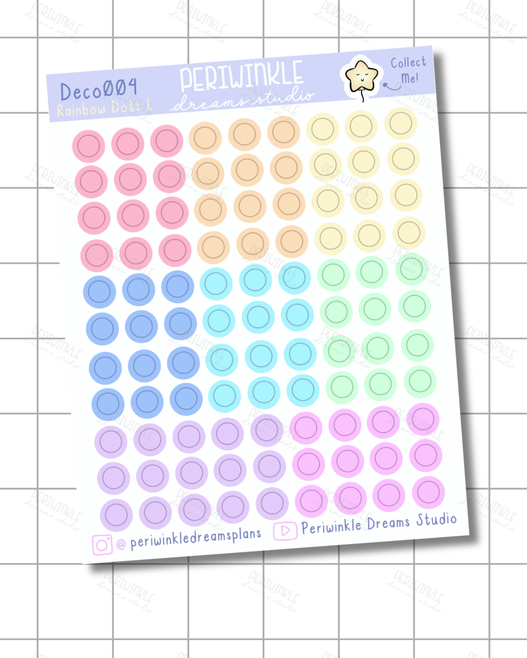 Large Rainbow Dot Deco Stickers