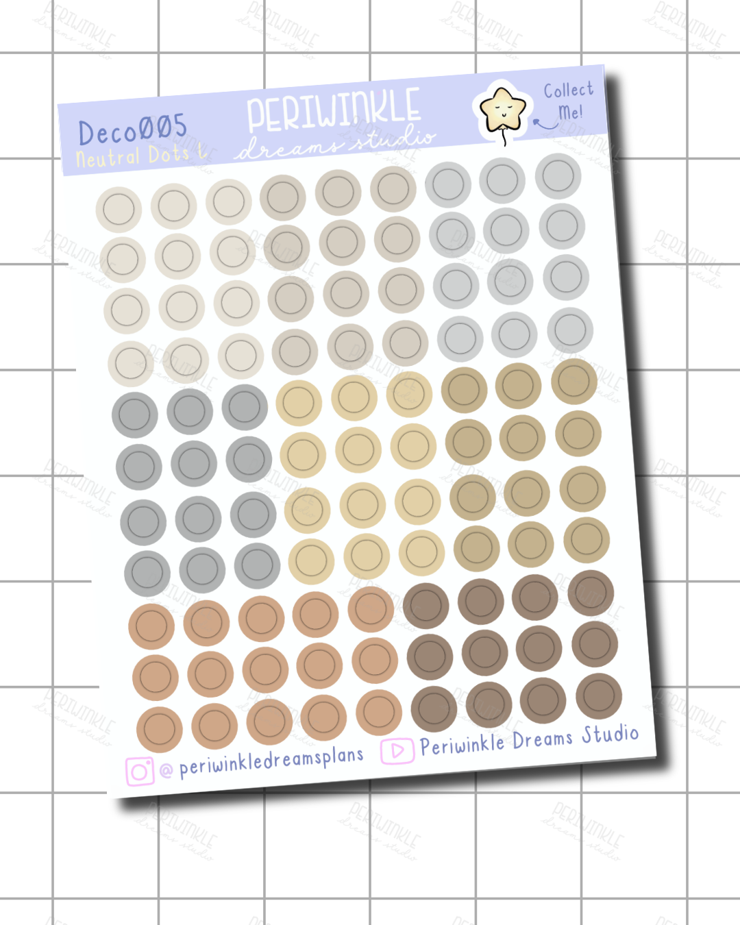 Large Neutral Dot Deco Stickers