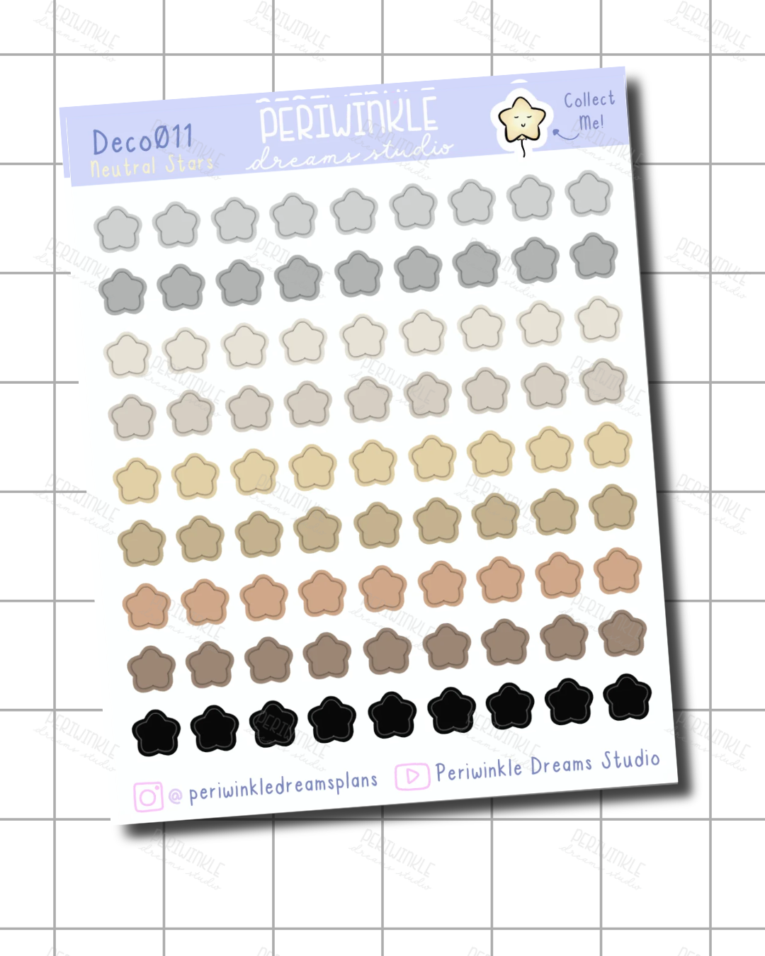 Neutral Star Deco Stickers