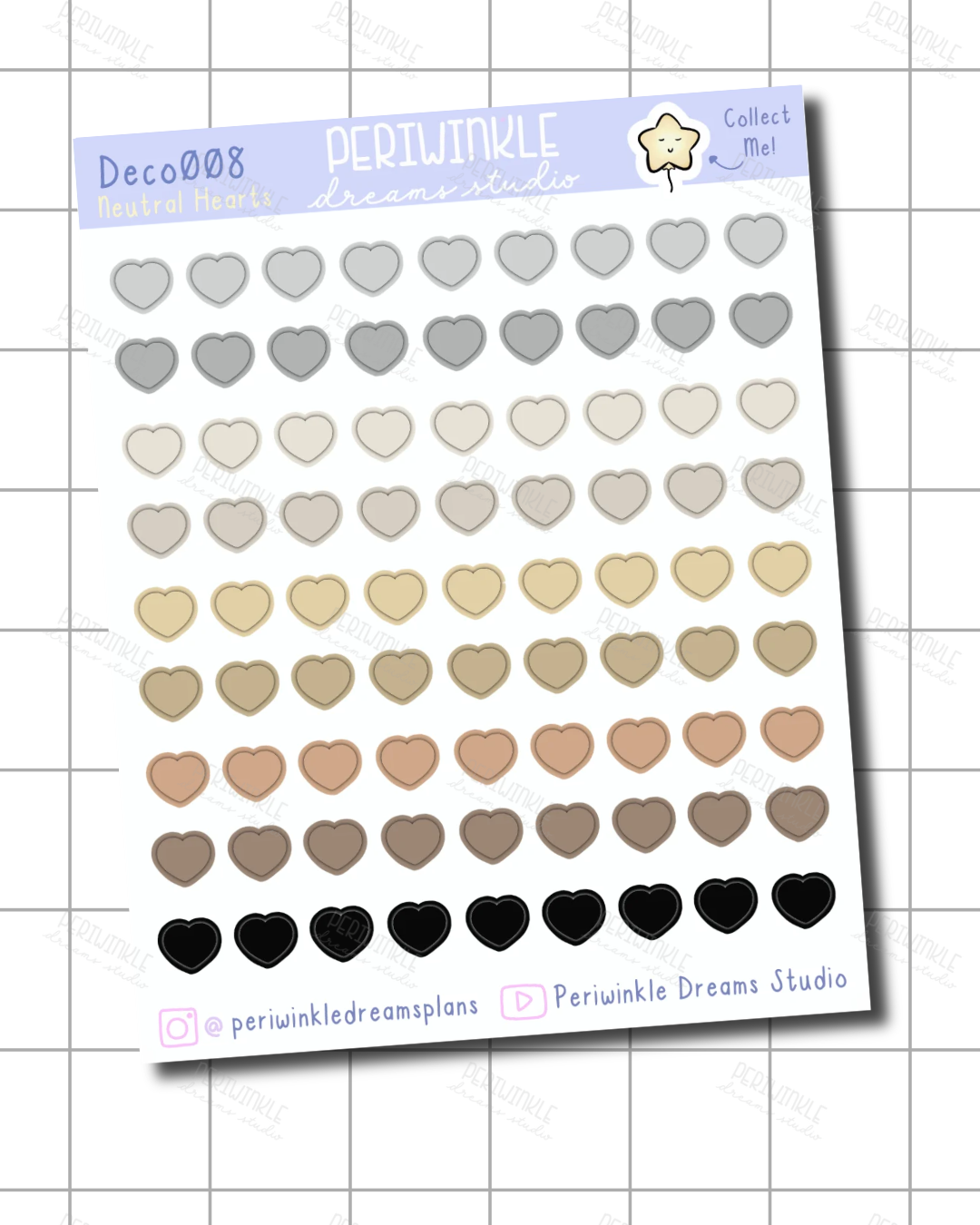 Neutral Heart Deco Stickers