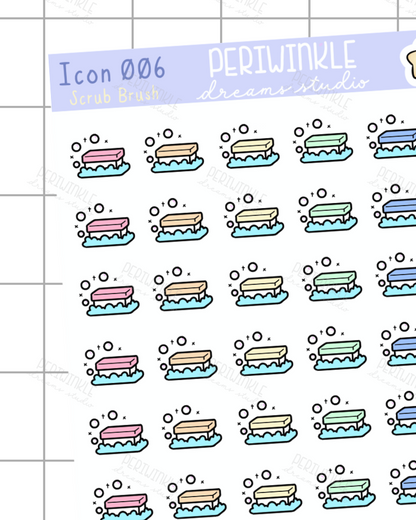 Scrub Brush Icon Planner Stickers