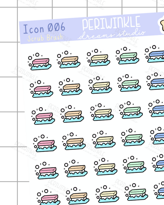 Scrub Brush Icon Planner Stickers