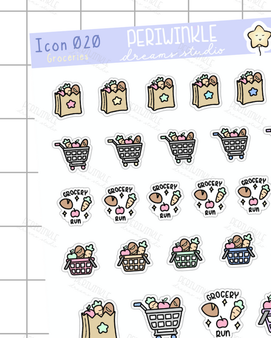 Grocery Icon Planner Stickers