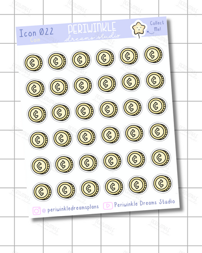 Coin Icon Planner Stickers