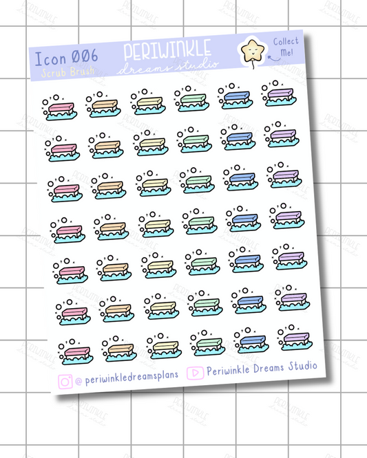 Scrub Brush Icon Planner Stickers