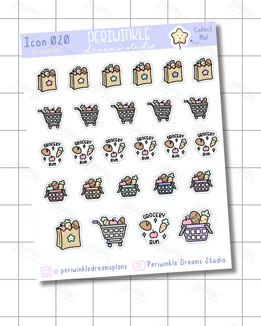 Grocery Icon Planner Stickers