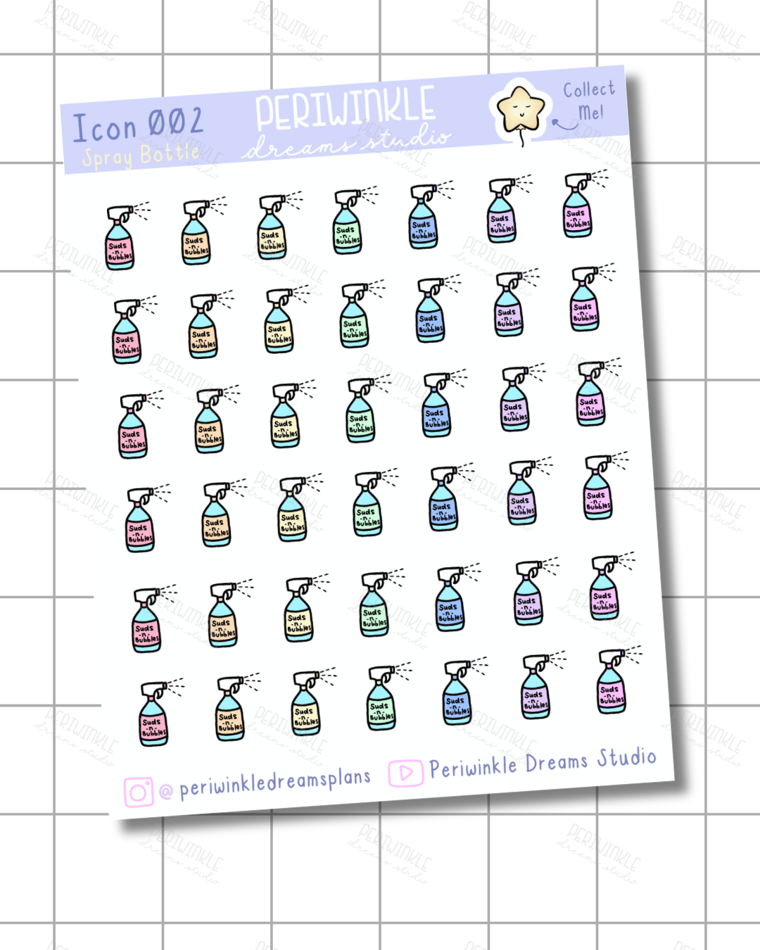 Spray Bottle Icon Planner Stickers