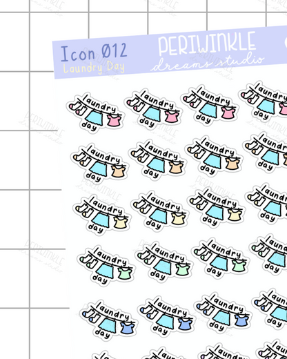 Laundry Day Icon Planner Stickers