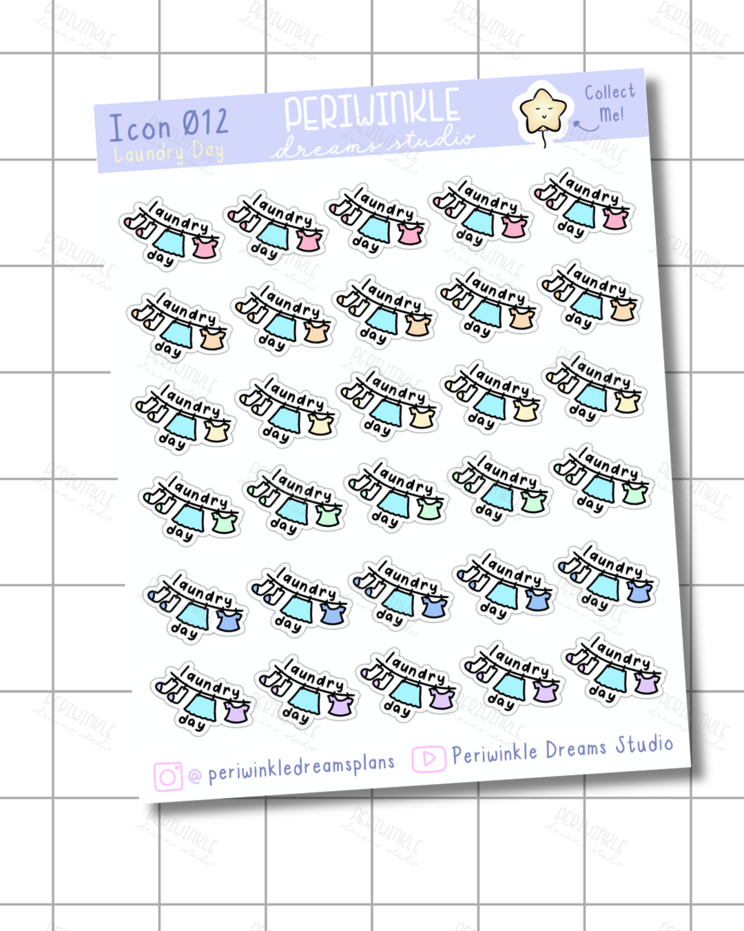 Laundry Day Icon Planner Stickers