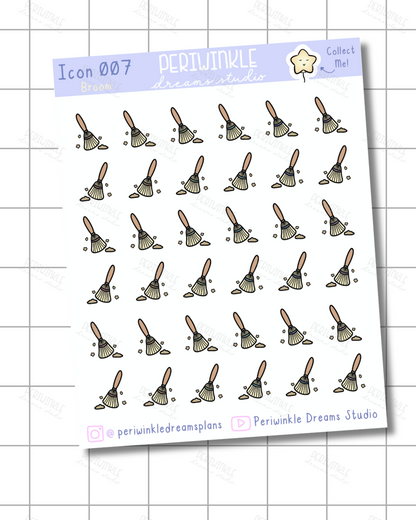 Broom Icon Planner Stickers