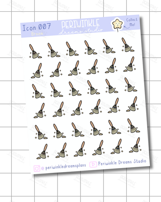 Broom Icon Planner Stickers