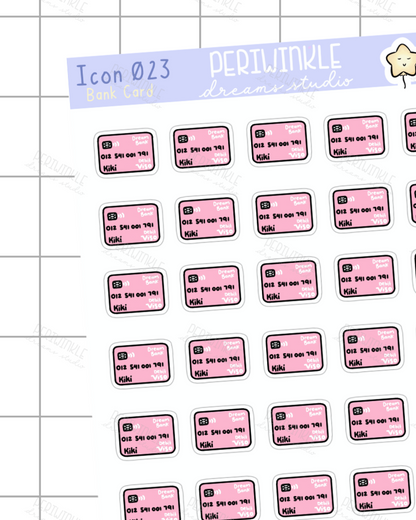 Bank Card Icon Planner Stickers