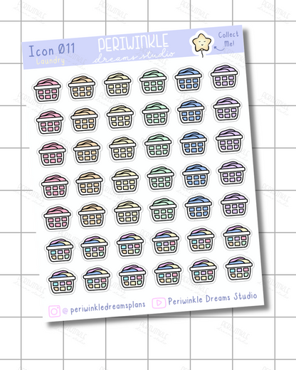 Laundry Basket Icon Planner Stickers
