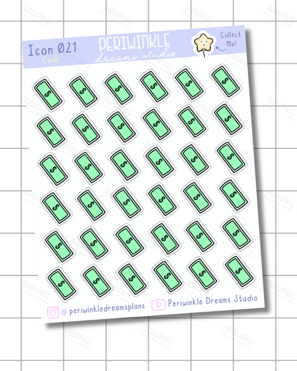 Cash Icon Planner Stickers