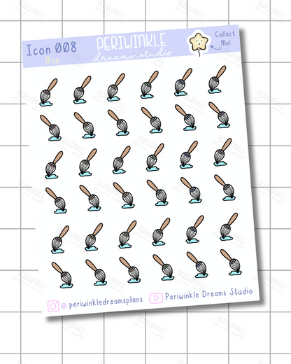 Mop Icon Planner Stickers