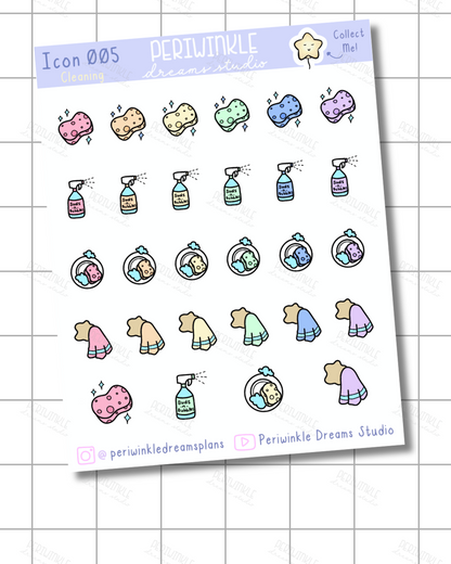 Cleaning Icon Planner Stickers