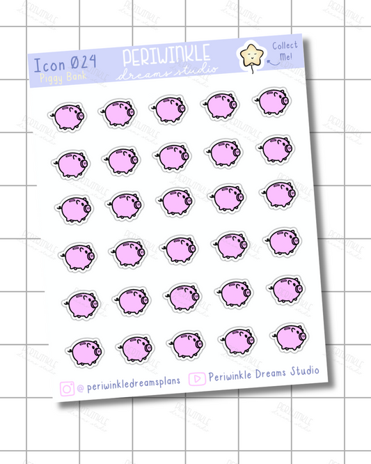 Piggy Bank Icon Planner Stickers