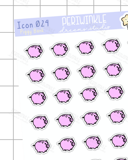 Piggy Bank Icon Planner Stickers