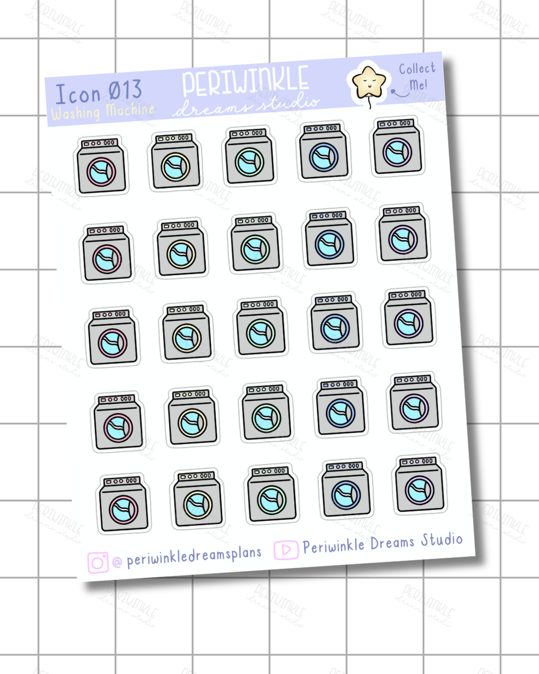 Washing Machine Icon Planner Stickers