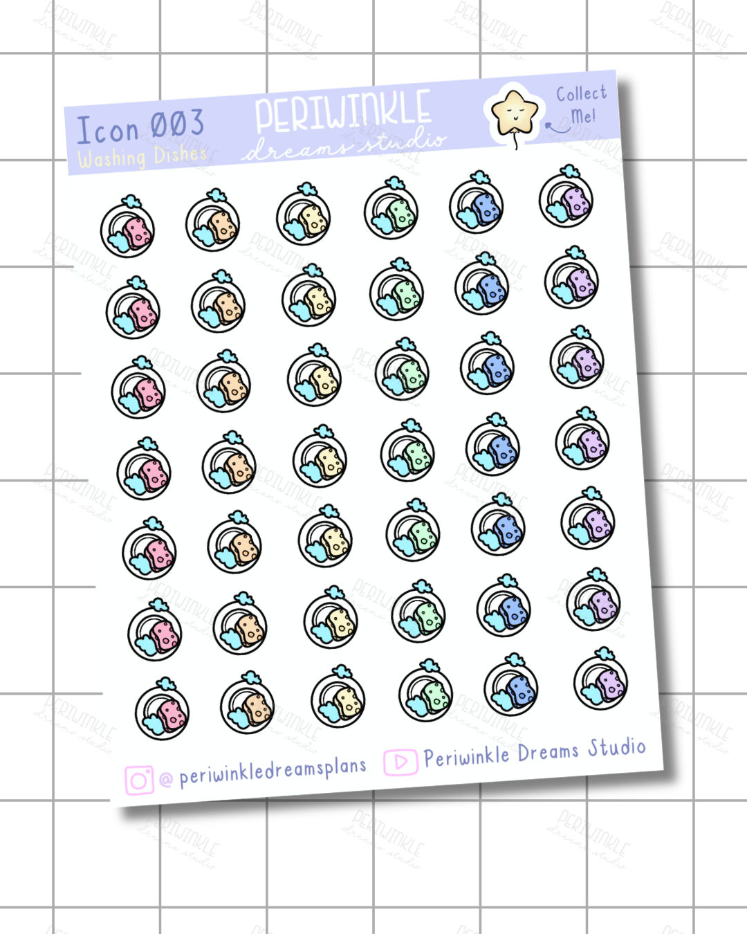 Washing Dishes Icon Planner Stickers