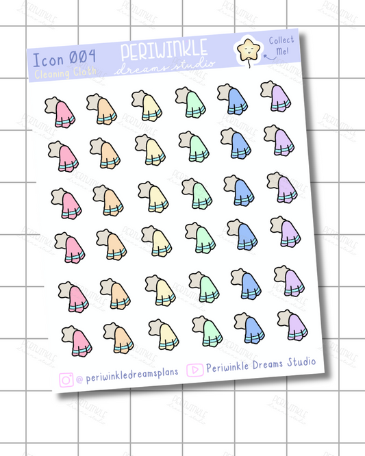 Cleaning Cloth Icon Planner Stickers