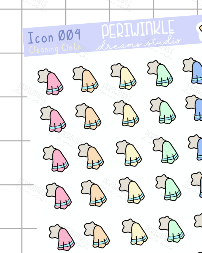 Cleaning Cloth Icon Planner Stickers