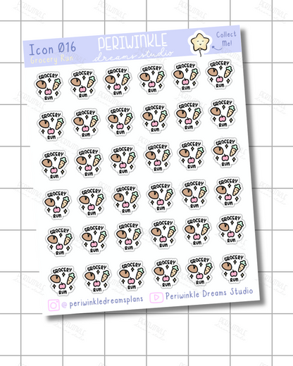 Grocery Run Icon Planner Stickers
